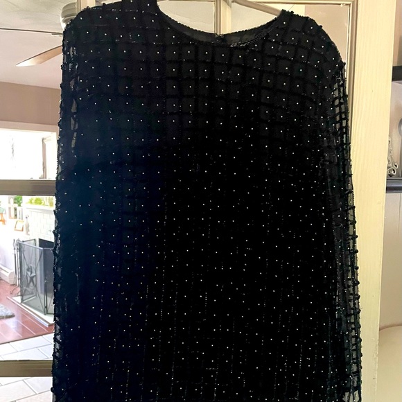 Beaded and sequined black top. - Picture 4 of 4